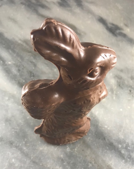 O’Shea’s Solid Chocolate Medium Bunny with Basket on Back