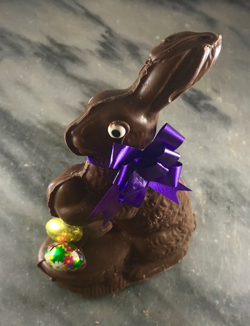 O’Shea’s Solid Chocolate Bunny with Bow