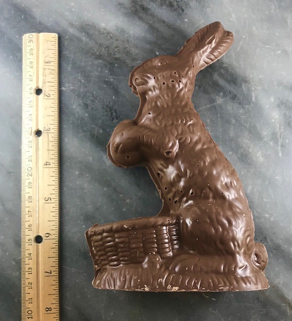 O’Shea’s Solid Chocolate Bunny Holding Egg With Basket