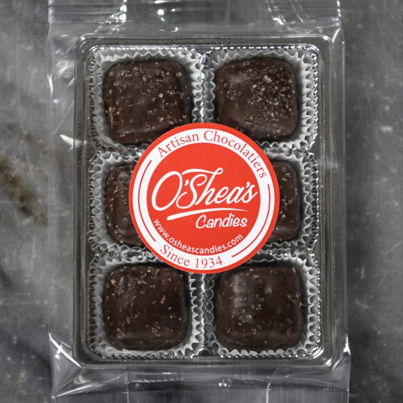 Snack Pack 6 pc – O’Shea’s Dark Chocolate Sea Salt Caramels