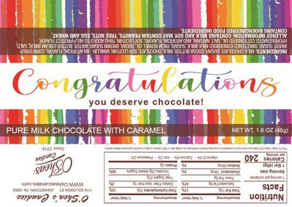 O'Shea's Occasion Gourmet Caramel Bar "Congratulations"