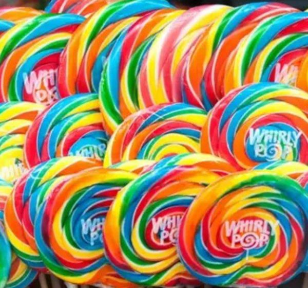 O'Shea's Old Fashioned JUMBO 5 Inch Whirly Pop Lollipop on Wood Stick