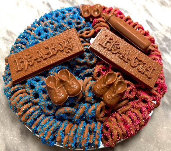 O'Shea's Party Platter Baby Shower- "It’s a Boy / It’s a Girl" Pretzel Tray