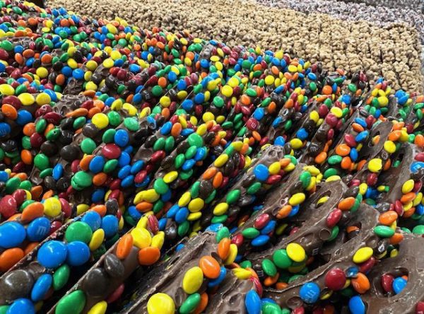 O'Shea's Decorated Milk Chocolate Pretzels w/ M&M