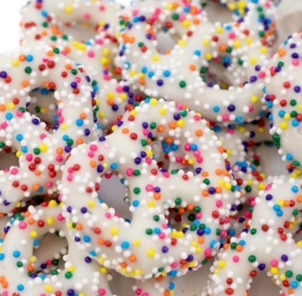 O'Shea's Decorated White Pretzels w/ Rainbow NonPariels