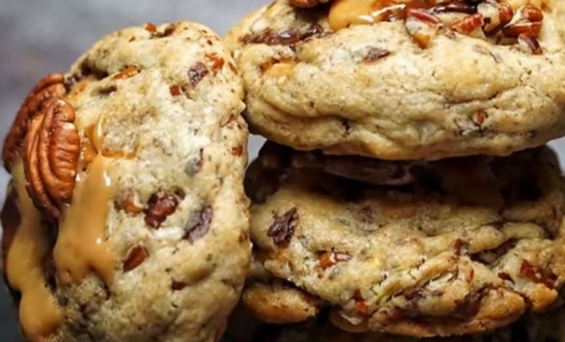 Nana’s O’Shea’s Chocolate Chip Cookies with Pecans & Caramel- “Tweetsie Tootles”