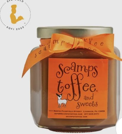Scamps Gourmet Homemade Toffee Sauce Glass Jar w/ Bow