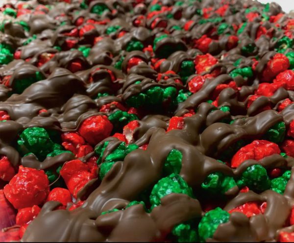 Christmas Grinch Red & Green Popcorn w/ Milk Chocolate