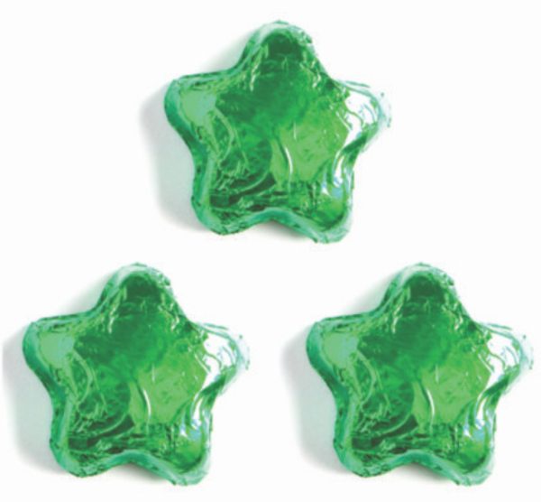 Green Foil Stars - Milk Chocolate
